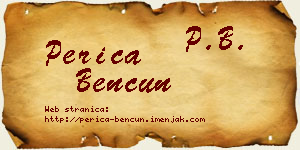 Perica Bencun vizit kartica